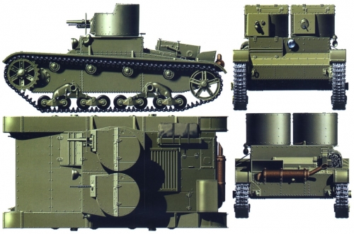 3542     З.     Советский танк   Т-26  обр. 1932 г. (двухбашенный)