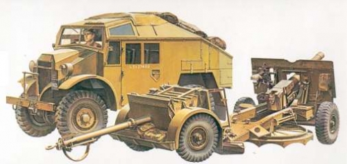 35044   Т.  Английский 25 Pdr. Gun and Quad Tractor и 1 фигура