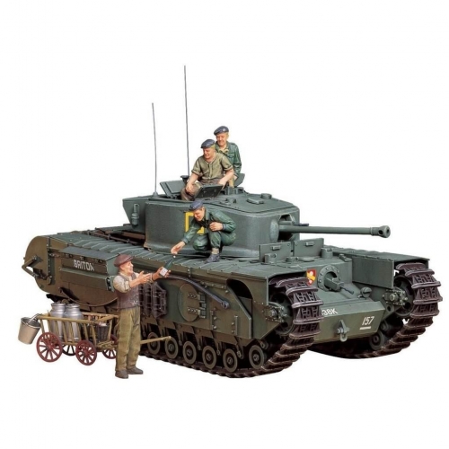 35210   Т.  Английский тяжелый пехотный танк Mk.IV Черчилль  Mk.VII с 3 фигурами танкистов и 1 фигурой угощающего фермера