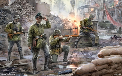 6180  З.   Немецкая элитная пехота 1941-1943 г. (5 шт)