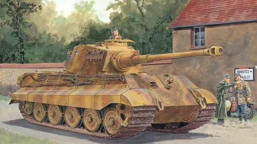 6303     Д     Немецкий танк SD.KFZ.182 "КОРОЛЕВСКИЙ ТИГР" (с башней Хеншеля и циммеритом).