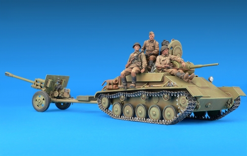35056    Mi.   Советский танк Т-70М с пушкой ЗИС-3 и экипажем 5 фигур.