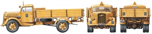 35291     Т.     Немецкий 3-х тонный грузовик (ОПЕЛЬ БЛИТЦ),и 2 фигуры.