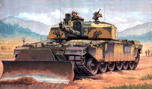 00345    Тр.   Британский танк Челленджер  2 MBT KFOR с бульдозерным отвалом.