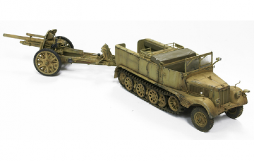 35S48    AF.    Немецкий полугусеничный тягач Sd.Kfz11 с пушкой FH18.