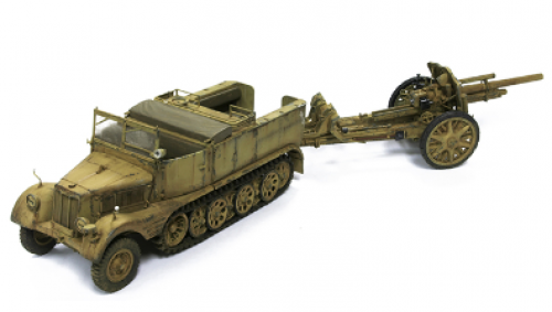 35S48    AF.    Немецкий полугусеничный тягач Sd.Kfz11 с пушкой FH18.