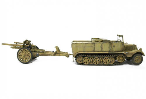 35S48    AF.    Немецкий полугусеничный тягач Sd.Kfz11 с пушкой FH18.