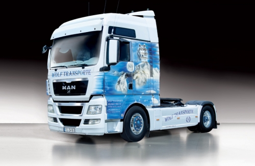 3921   И.   Немецкий грузовик "MAN" TGX XXL "WOLF TRANSPORTE"