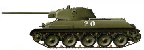 3503    МА.   Советский танк Т-34 с 57-мм противотанковой пушкой