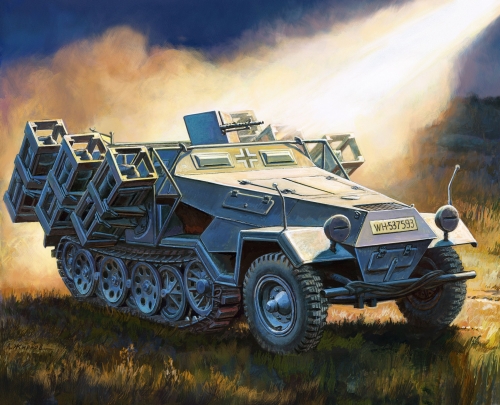 3625  З.  Немецкий БТР Sd.Kfz.251/1 "Ханомаг" с пусковыми установками