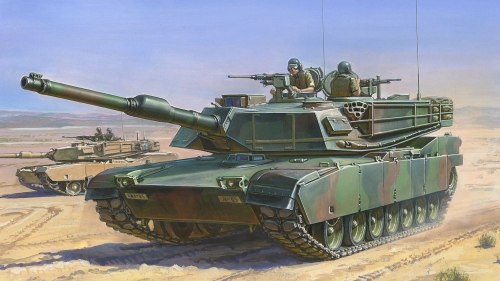 3593      З.     Американский основной боевой танк М1А1 