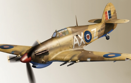 02416  Тр.  Немецкий истребитель  Hurricane Mk.II C/TROP