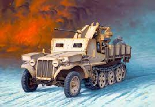 03061   RE.   Немецкая зенитная установка Sd.Kfz. 10/5 & 2cm Flak 38.