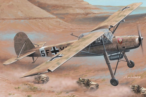 80180;80181     HB.    Немецкий самолет разведчик FIESELER FI-156 A-0/C-1; C-3/TROP "STORCH".