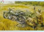 3651   З.   Советский мотоцикл " М-72 " с минометом и экипажем
