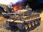 1387     АК.   Немецкий тяжёлый танк Tiger I, (среднесерийная версия)с внутренним интерьером.